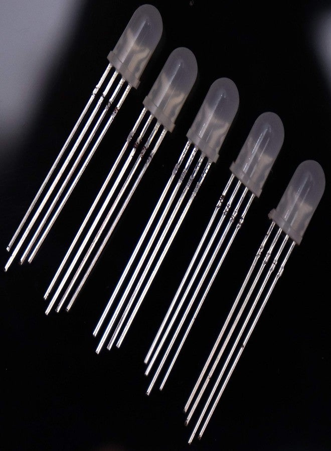 إلكترونيك سبايسس مصابيح LED ثلاثية الألوان RGB من Electronic Spices، مقاس 5 مم (أحمر، أخضر، أزرق، 4 دبابيس، كاثود مشترك، شفاف، تيار مستمر 20 مللي أمبير/لون)، فائقة السطوع، عبوة من 10 قطع - Image 3